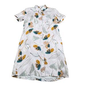 RACHEL ZOE Dress Women's XS 100% Linen Floral Pockets‎  Cottagecore Lagenlook